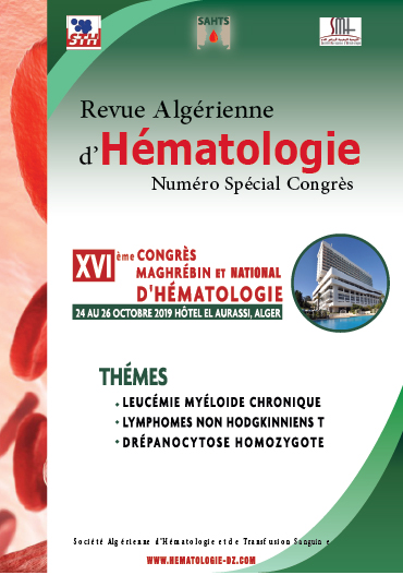 REVUE ALGÉRIENNE D'HÉMATOLOGIE Numéro spécial Congrès